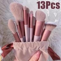 ราคา 13 PCS Makeup Brushes Set Eye Shadow Foundation Women Cosmetic Brush Eyeshadow Blush Beauty Soft Make Up Tools Bag (43327362536)
