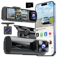 ราคา 3 ช่อง Dash Cam 2.5K ด้านหน้า/720P ภายใน/480P ด้านหลังพร้อม WiFi APP ควบคุม, Night Vision Loop บันทึก WDR G-Sensor 24H ที่จอดรถ Monitor (52808555933)