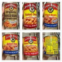 ราคา Baked Beans In Tomato Sauce Ayam 230 - 425 G. ถั่วขาว ในซอสมะเขือเทศ อะยัม / Organic Baked Beans (15196077362)