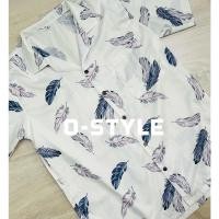 ราคา เสื้อฮาวาย เสื้อเชิ้ตฮาวาย H09 เสื้อขาวขนนก02 (19655165788)