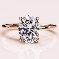 ราคา รับประกันสามปี Redleaf Solid Gold 9K 10K 14K 18K แหวนหมั้น D VVS Moissanite Elegant Solitaire การออกแบบรูปไข่ (50961391817)