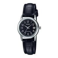 ราคา Casio Standard นาฬิกาข้อมือผู้หญิง สายหนังแท้ รุ่น LTP-V002,LTP-V002L,LTP-V002L-1B - สีดำ (1895663309)