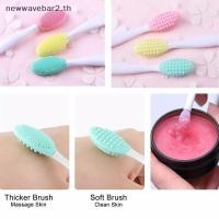ราคา # waveba # แปรงซิลิโคนสองหัว Skin Care Lip Exfoliating Facial Cleansing Face Scrub Nose Clean Brush Lipsti & Lip Balm Applicator Skin Care Tool . (49511633089)