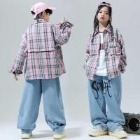 ราคา Hip เด็กชาย Hop เสื้อผ้า เสื้อลายสก๊อตสีชมพู กางเกงยีน (29903785749)