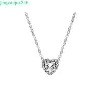 ราคา สินค้าแท้ 100% Pandora s925 silver heart-shaped necklace สไตล์เทรนดี้ ทรงเพชร (55109337886)