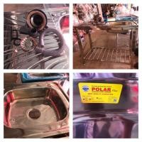 ราคา POLER อ่างล้างจานพร้อมขาตั้ง 2 หลุม 1 ที่พัก ขนาด 120 x 50 ซม. สเตนเลสส (23059569213)