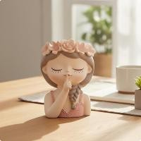ราคา [svzfjuv] Artistic Desktop Planter เรซิ่น Maiden แจกันหัวตกแต่งดอกไม้หม้อ Mini Organizer สําหรับตกแต่งบ้าน (57059588788)