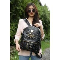 ราคา กระเป๋าเป้ mcm สีดำหมุดทองมือสอง (11349066725)