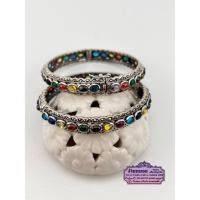ราคา กำไลนพเก้าเงินแท้92.5% ทรงไข่ปลา รอบวง (46659291498)