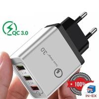 ราคา INEXSHOP - Fast Charge QC 3.0 Adapter หัวชาร์จเร็ว Wall charger แบบ 3 ช่องรองรับ Quick Charge (14402096896)