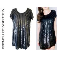 ราคา ชุดเดรสปักเลื่อมสีน้ำเงินกรมท่า จากแบรนด์ French Connection Size 4 (51956162487)
