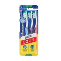 ราคา เบอร์แมน แปรงสีฟันซอฟท์แอคทีฟ Berman Soft Active Toothbrush 3Pcs. (44859553230)
