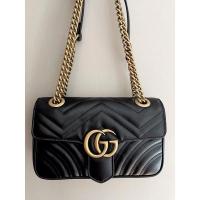 ราคา สินค้าพร้อมส่ง New Gucci marmont flap 22 สายปรับสะพายคล้องไหล่ได้ & crossbody ได้ ขนาด 8.5 x 5 x 2 นิ้ว (10619543922)