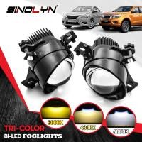 ราคา Tri สี H11 Bi LED โปรเจคเตอร์เลนส์หมอกไฟสําหรับ Nissan Navara NP300/Altima/Terra/Sentra/X-Trail/Livina/Sylphy/Maxima รถอุปกรณ์เสริมกันชนหน้าหมอกโคมไฟขับรถ Spotlight (40778752012)