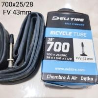 ราคา ยางในจักรยาน 700c Deli ยาง 700 x 25/28 FV 43 มม. หรือ 700x25 - 700x28 Delitire Racing Roadbike Fixie ฯลฯ (25533689857)