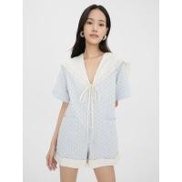 ราคา ส่งต่อ เสื้อผ้ามือ 2 มีตำหนิ จัมพ์สูท janesudaxpomelo janesuda brand Janesuda x pomelo Eyelet Romper - Blue (20023275887)