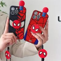 ราคา ⭐จริงๆการ์ตูน Spider Man ผู้ถือโทรศัพท์ปลอกสําหรับ Samsung Galaxy A6 A7 A8 A9 J2 J5 J7 J4 J8 J6 Plus Prime Core 2018 F13 M12 F23 M530 G532 กรณี Lanyard Soft Cove (28935668219)