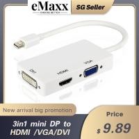 ราคา 3in1 Mini Display Port Thunderbolt to DVI VGA HDMI-เข้ากันได้กับ 1080p อะแดปเตอร์แปลงสายเคเบิลสําหรับ Macbook (51960808063)