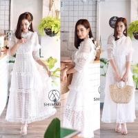 ราคา เดรสยาว #ลายลูกไม้ Brand : #Tohn's (460804027)