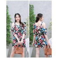 ราคา set 2 ชิ้น เสื้อระบายเฉียง เว้าไหล่ 1 ข้างลายดอกไม้ + กางเกงขาสั้นเอวยางยืดด้านหลัง มีกระเป๋าล้วงข้าง มีซับใน (22742337968)