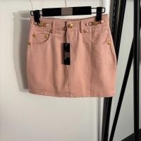 ราคา YV8I VER/S Gold buttoned, hip-hugging, waist-slimming denim mini skirt (56211763875)