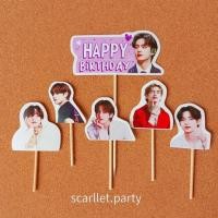 ราคา TAEHYUNG TOPPER เค้ก TOPPER HAPPY BIRTHDAY KIM TAHEYUNG THEME V BTS TEATAE เค้กตกแต่ง TART CUPCAKE วันเกิด BANNER PUDDING DECORTATION TATA BOLU เกาหลี KPOP (10057483438)