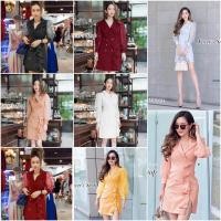 ราคา P12103 เดรสปกสูทแต่งระบายย้วยแขนแก้ว <พีแฟชั่น ส่งไว> เสื้อผ้าแฟชั่นพร้อมส่ง (7070204588)
