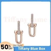 ราคา ต่างหูลิงค์ขนาดใหญ่ Tiffany HardWear, ทองคุกกุหลาบ 18K พร้อมเพชร, เครื่องประดับทุกวันสวมใส่ลิงค์คู่ (44860473404)