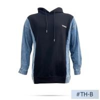 ราคา นิยมยีนส์ Niyom jeans รุ่น TH-B เสื้อฮู้ดยีนส์ สีดำ Unisex ใสได้ทั้งหญิงและชาย (24955333121)
