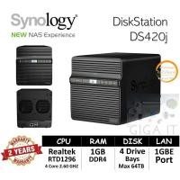 ราคา Synology NAS DiskStation รุ่น DS420j (HDD 4 Bay Max 64TB, Quad Core 1.4 GHz, 1GB DDR4) ประกัน 2 ปี (24531711489)