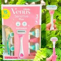 ราคา ‼️ลดแรง‼️(No Box) Gillette® Venus Sensitive 3 Disposable Razors ยิลเลตต์ วีนัส มีดโกนสำหรับผู้หญิง *แบ่งขายเป็นชิ้น* (24521323581)
