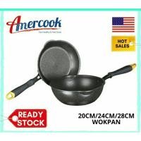 ราคา Amercook ~ Korea Gold 20cm/24cm/28cm Induction Non-stick Wokpan with Pour Spout Cookware | America (51205838458)