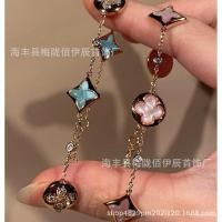 ราคา สร้อยคอเปลือกหอยมุกทรงเพชรรุ่นหรูหราจาก Lvjia18K สร้อยข้อมือรูปใบโคลเวอร์สี่แฉก ชุดต่างหูและแหวนสไตล์หรูหราเบาๆ ZVCT (44181157532)