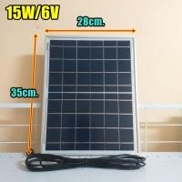 ราคา แผงโซล่าเซลล์ 15W/6V สำหรับสปอร์ตไลท์/ไฟหลอดตุ้ม (10969038427)