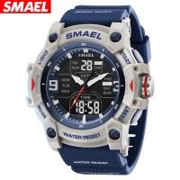 ราคา Smael ทหาร Mens นาฬิกาสปอร์ตแฟชั่นนาฬิกาข้อมือควอตซ์ LCD Digital Casual วันที่นาฬิกาอิเล็กทรอนิกส์กันน้ํา (29481707789)