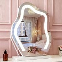ราคา กระจกแต่งหน้ามีไฟ - 17′′ ศิลปะรูปเมฆสัมผัส 3 สีหรี่แสงได้ 360° หมุนกรอบโลหะ Plug-in AC Power โต๊ะกระจกโต๊ะเครื่องแป้งของขวัญสําหรับสาววัยรุ่น (44230040679)