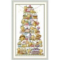 ราคา ชุดปักครอสติช ตุ๊กตาหมี เท็ดดี้แบร์ ชั้นขนม (Teddy Bear Cross stitch kit) (6708094802)