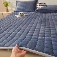 ราคา กํามะหยี่สักหลาดพรมผ้าคลุมเตียงที่นอนท็อปเปอร์ขนแกะผ้าปูที่นอนอเนกประสงค์แผ่นผ้าฝ้ายสีขาวคุณภาพสูง (43064542169)