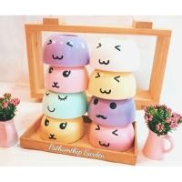 ราคา กระถางทนแดดฝน อบความร้อนสูง กระถางเซรามิคพร้อมจานรอง กระถางหน้าอิโมจิ กระถางสีพาสเทล (7987805754)
