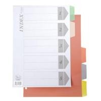 ราคา อินเด็กซ์พลาสติก A4 , F4 5 หยัก คละสี ฟลามิงโก้ 9431-5A , F (12174597063)