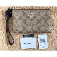 ราคา กระเป๋า coach คล้องมือ 2 ซิป S DOUBLE CORNER ZIP WRISTLET IN BLOCKED SIGNATURE CANVASมือสองสภาพดี (21672125890)
