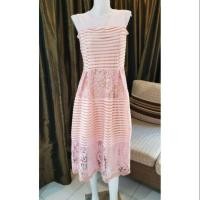 ราคา ขายเดรสลูกไม้ฉลุ สีชมพู มือสองสภาพใหม่มาก (6201355264)