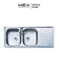 ราคา MEX รุ่น DL200-8 อ่างล้างจาน 2 หลุม 1 ที่พัก ขนาด 120 x 50 สเตนเลส สตีล AISI 304 (6597225595)