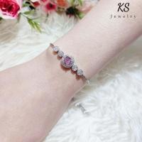 ราคา สร้อยข้อมือโซ่ฝังเพชรแบบรูด,ข้อมือเพทาย,สร้อยข้อมือชุบทองคำขาว,XB00105 (15190114883)