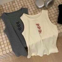 ราคา แฟชั่นเกาหลี เสื้อกล้ามงานwg.weปักโบว์ ผ้ายืดTAG WG.WE. (26980835260)