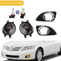ราคา Fog Lights LED Fog Light Headlight Foglights Chrome Fog Lamp Cover Grill Bezel Switch For Toyota Ca (48506333762)