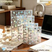 ราคา WYOIUYIO Binder Cover, PVC A5/A6/A7/M5 Loose-Leaf Notebook Shell, Double Snap Closed Refillable Laser Heart Patterns Planner Cover นักเรียน (57311835663)
