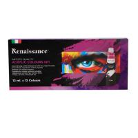 ราคา สีอะคริลิคเรนาซองซ์ Renaissance Acrylic Colours Set 12mlx12สี (3230216235)