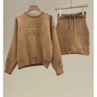 ราคา Knit Paris Long Sleeve Top&Short Skirt Set (22490554975)