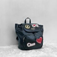 ราคา ❌sold❌LOVE MOSCHINO - ECOLEATHER BACKPACK WITH PATCHES - BLACK llท้ (53206872537)